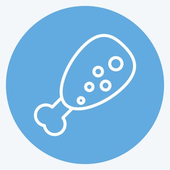 Icon Chicken's Leg. suitable for Meat. blue eyes style. simple design editable. design template vector. simple illustration vector