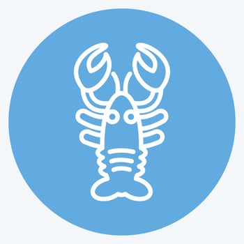 Icon Lobster. suitable for Meat. blue eyes style. simple design editable. design template vector. simple illustration vector