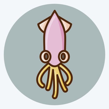 Icon Squid. suitable for Meat. flat style. simple design editable. design template vector. simple illustration vector