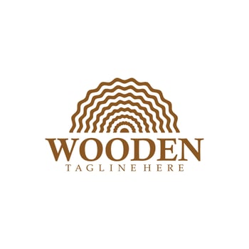 Wood icon, sawmill logo - black vector tree growth ring symbol or sign
