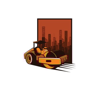Truck roller on the city vector