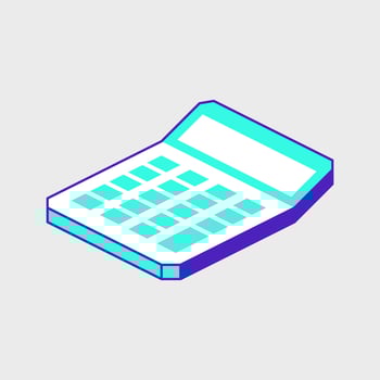 Calculator isometric vector icon illustration