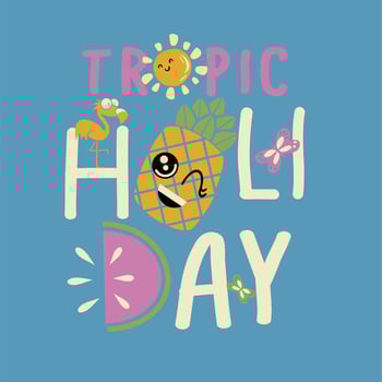 typography and cartoon illustration for design t-shirt and others concept vector