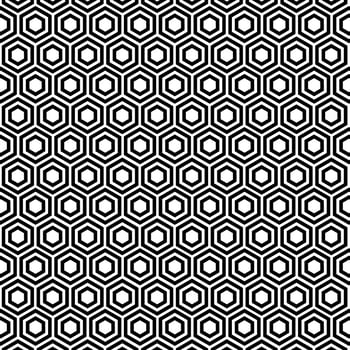 Seamless hexagonal pattern  monochrome color vector background