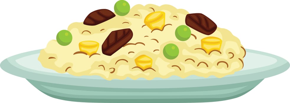 Fried rice comfort food vector
