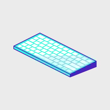 Wireless keyboard isometric vector icon illustration