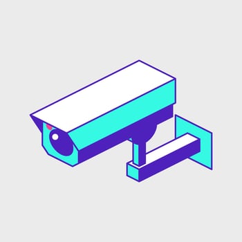 Surveillance camera cctv isometric vector icon illustration
