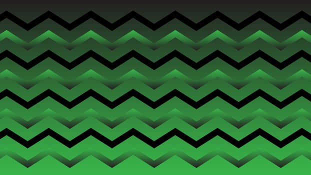 Seamless geometric gradient green black  zig zag pattern vector background