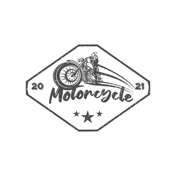 Biker on a motorcycle. Hand drawn sketch vector illustration