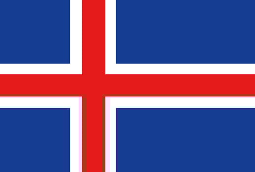 Iceland flag vector icon in official color and proportion correctly