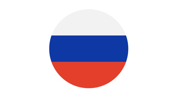 Russia flag circle, Vector image and icon