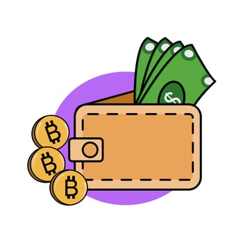 crypto wallet suitable for economic illustration vector