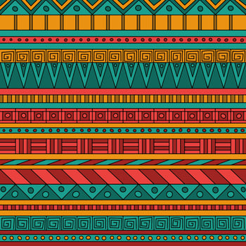 Decorative bright background. Colored ornament. Geometric pattern with patterns. vector