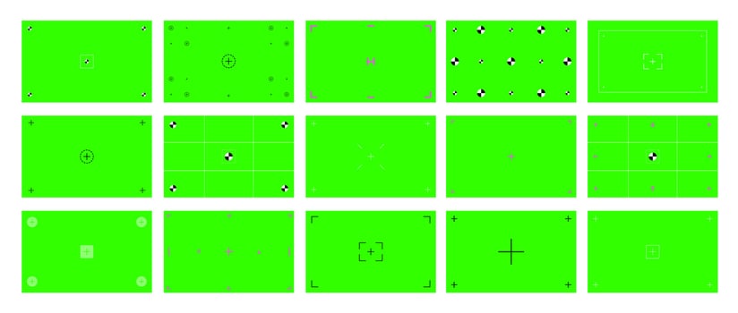 Green colored chroma key background screen flat style design vector illustration set.
