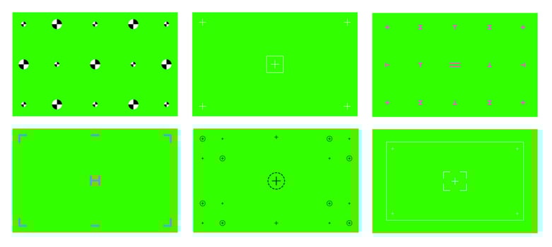 Green colored chroma key background screen flat style design vector illustration set.
