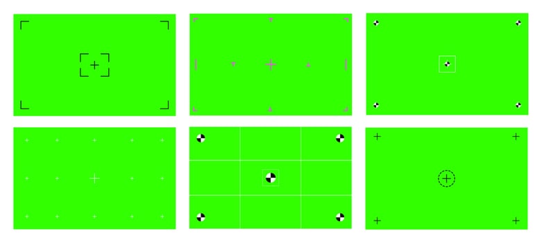 Green colored chroma key background screen flat style design vector illustration set.