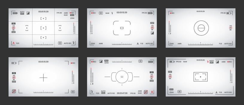 Camera viewfinder video or photo frame recorder flat style design vector illustration.