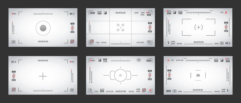 Camera viewfinder video or photo frame recorder flat style design vector illustration.