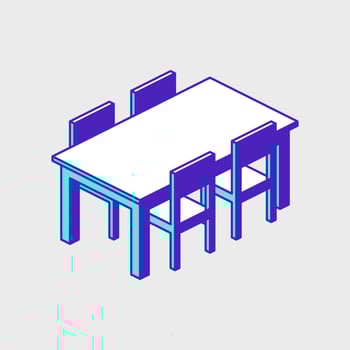 Dining table isometric vector icon illustration