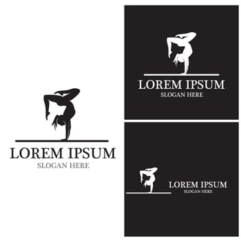 Yoga people logo vector illustration