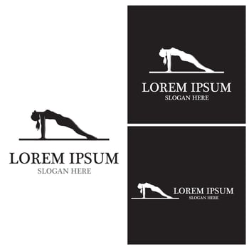 Yoga people logo vector illustration