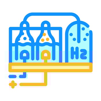 hydrogen production process color icon vector illustration
