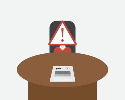 hiring wrong person and can be dangerous for the company vector