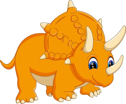illustration of cute Triceratops cartoon vector