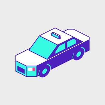 Taxi cab car isometric vector icon illustration