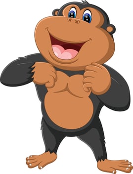 illustration of cute gorilla cartoon vector