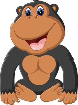 illustration of cute gorilla cartoon vector