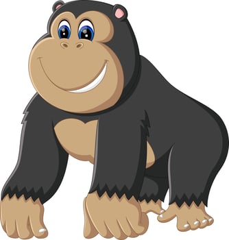illustration of cute gorilla cartoon vector