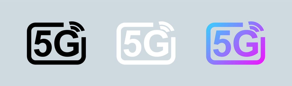 Fifth generation wireless internet symbol. 5G icon vector illustration.