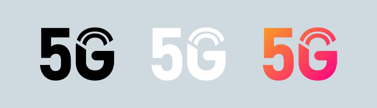 5G network technology icon logo concept. Fifth generation wireless internet symbol. vector