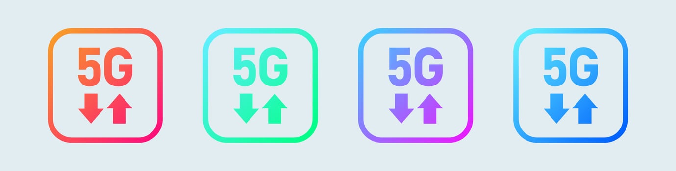 5G network technology icon logo concept. Fifth generation wireless internet symbol. vector