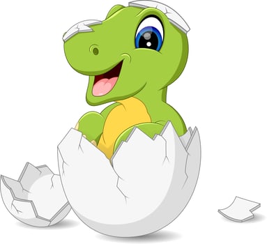 illustration of Cute dinosaur cartoon vector