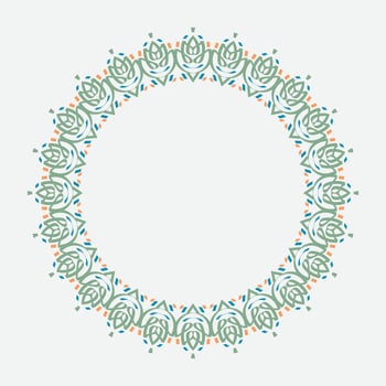 vector round frame with vintage style and traditional color