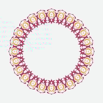 vector round frame with vintage style and traditional color