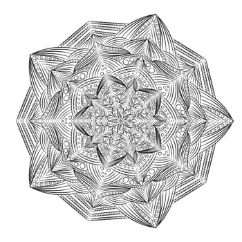 Mandala coloring book. Drawing without color. Vintage element without background. vector