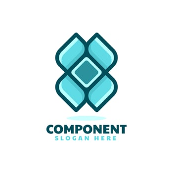 component logo, simple mascot style vector