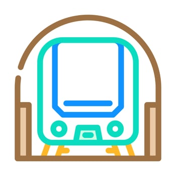 underground metro train color icon vector illustration