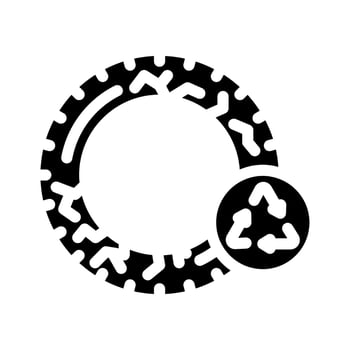 car tires recycling waste glyph icon vector illustration