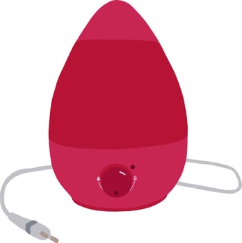 Air humidifier. Ultrasonic steam. Pink technique with wire vector