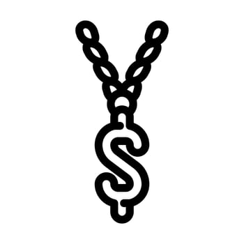 chain with dollar line icon vector illustration