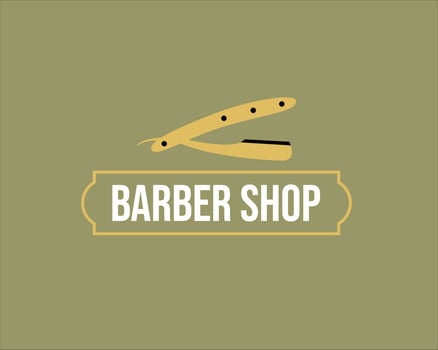 simple barbershop scissors logo icon vector
