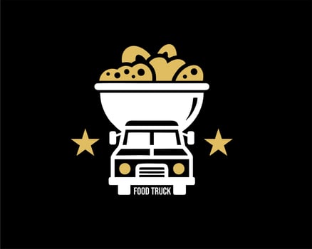 Food truck logo from the front vector