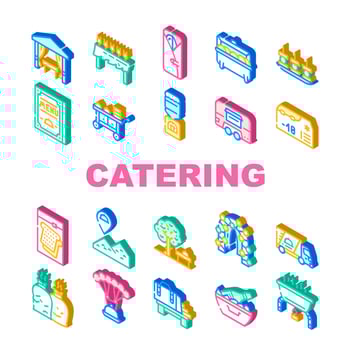 Catering Food Service Collection Icons Set Vector