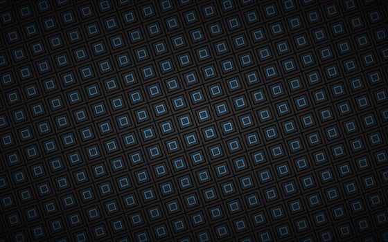 Black abstract background composed of black and blue squares. Modern technology dark design. Geometric vector illustration. Metal mesh texture
