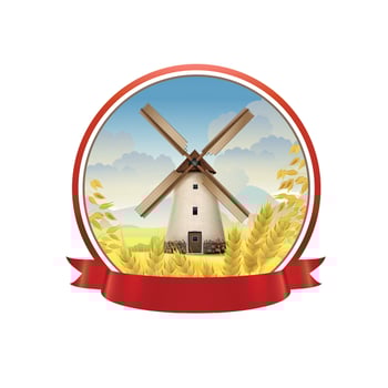 Windmill Emblem Realistic Design vector