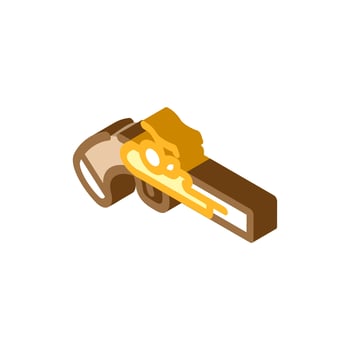gun weapon pirate isometric icon vector illustration